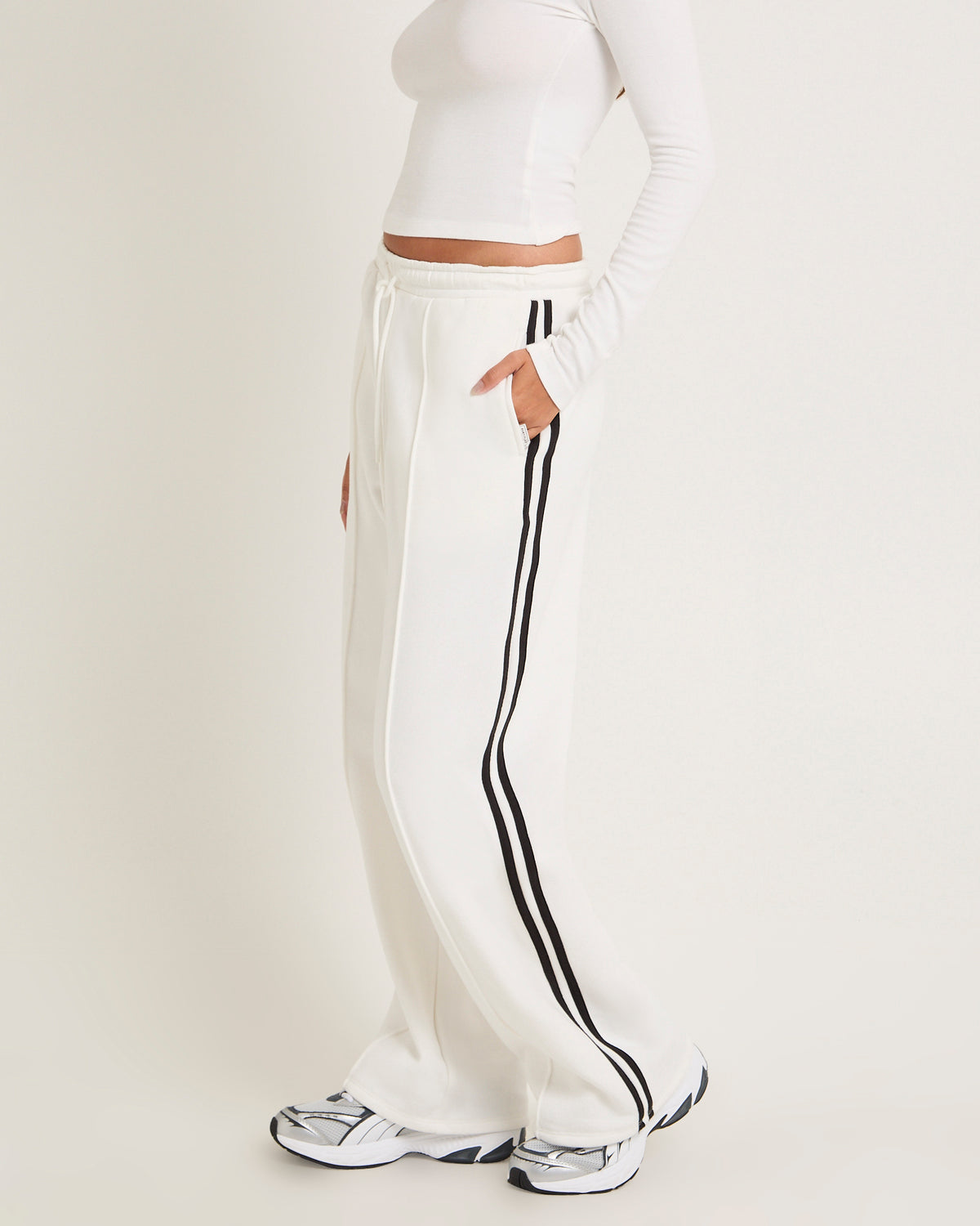 Subtitled Baggy Track Pants OFF WHITE