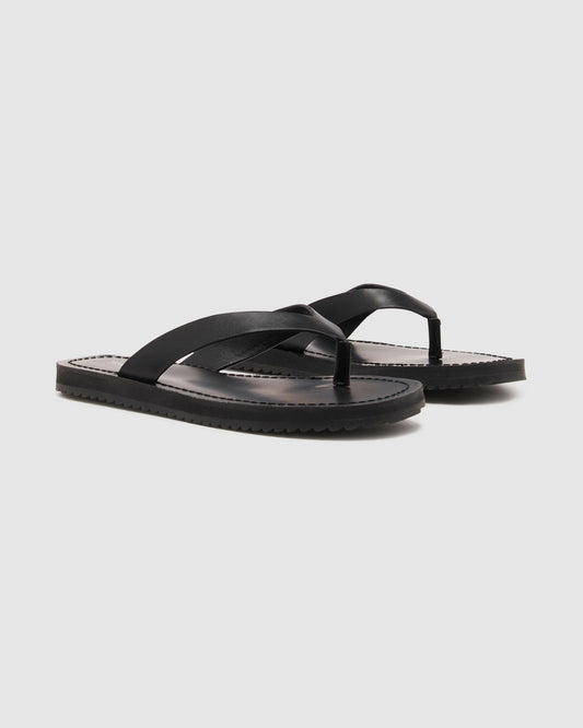 Undone Thong Sandals BLACK