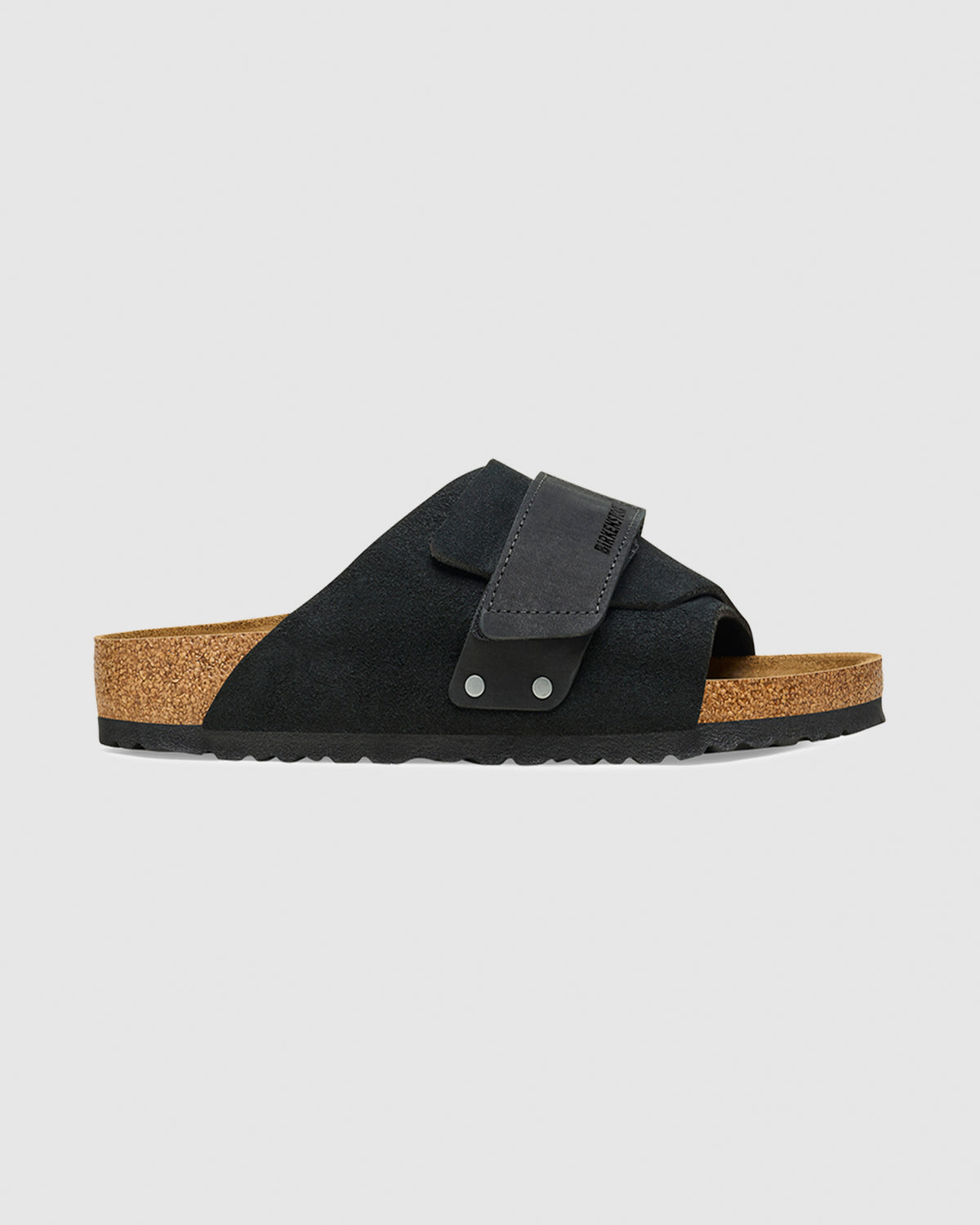 Kyoto Black Suede Nubuck Leather Sandals Black