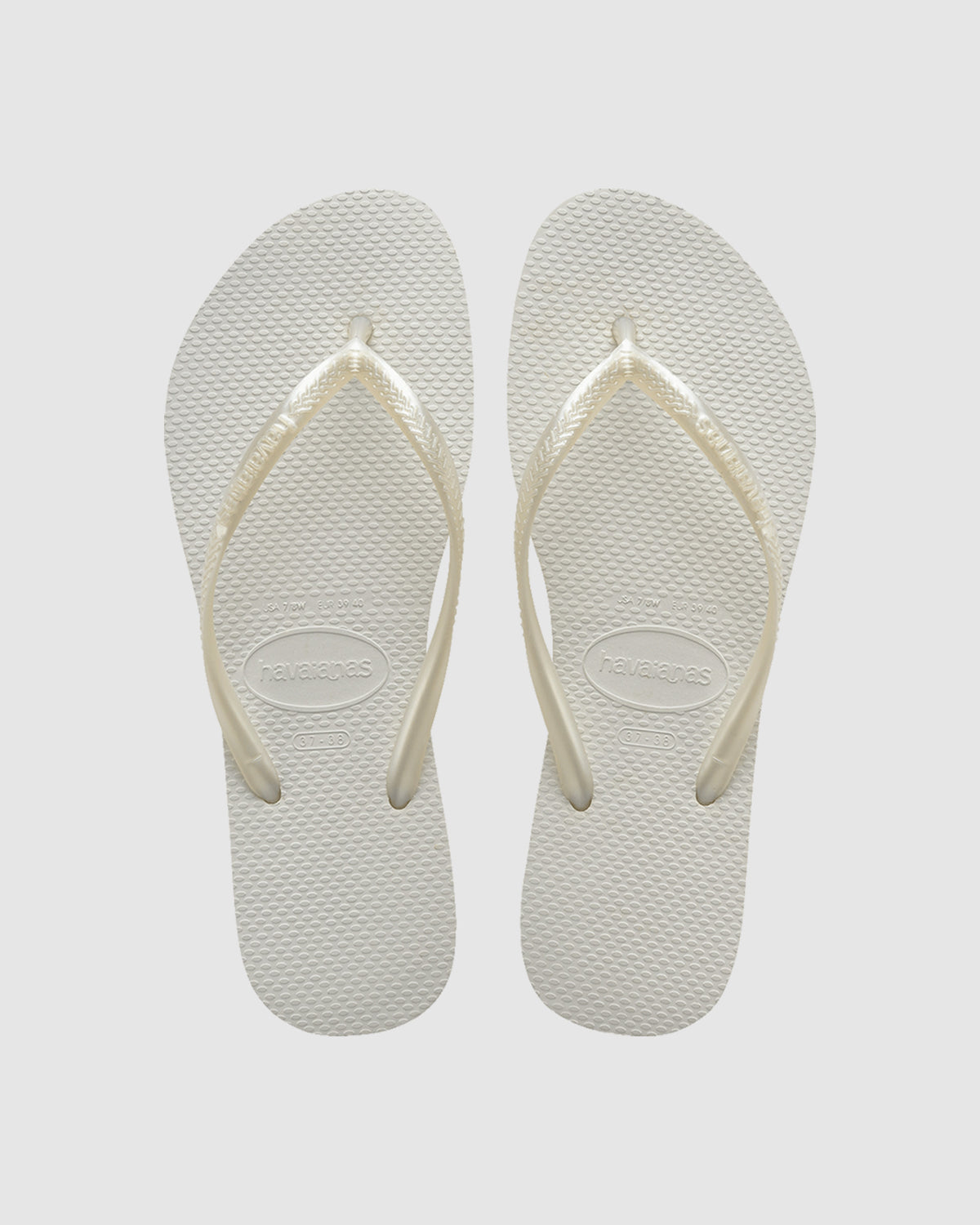 Slim Metallic Thongs WHITE