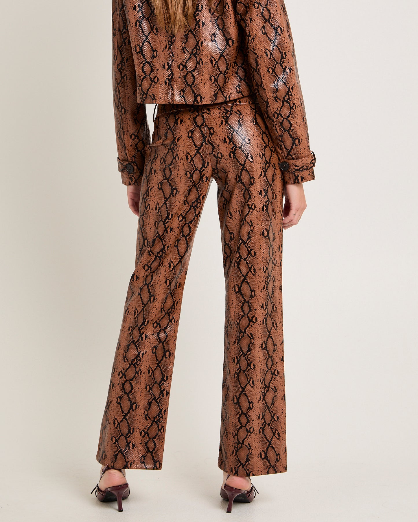 Stassy Snake Faux Leather Pants