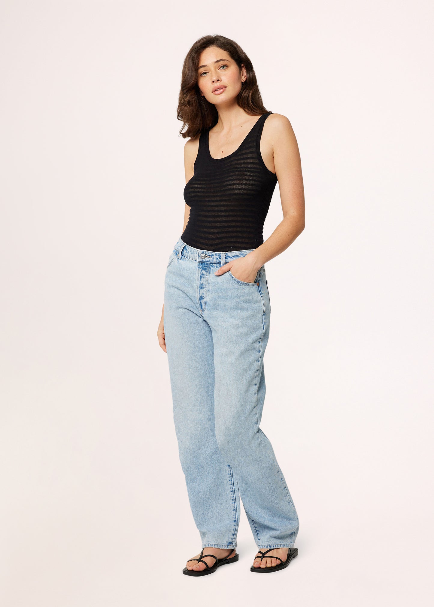 90's Relaxed Denim Jeans Long Beach Worn