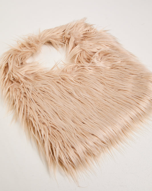Brianna Fur Tote Bag BEIGE