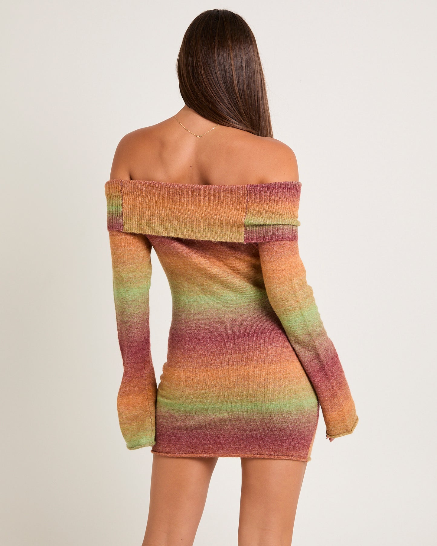Orla Ombre Off Shoulder Knit Mini Dress