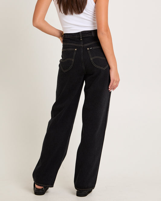 High Baggy Denim Jeans THROWBACK BLACK
