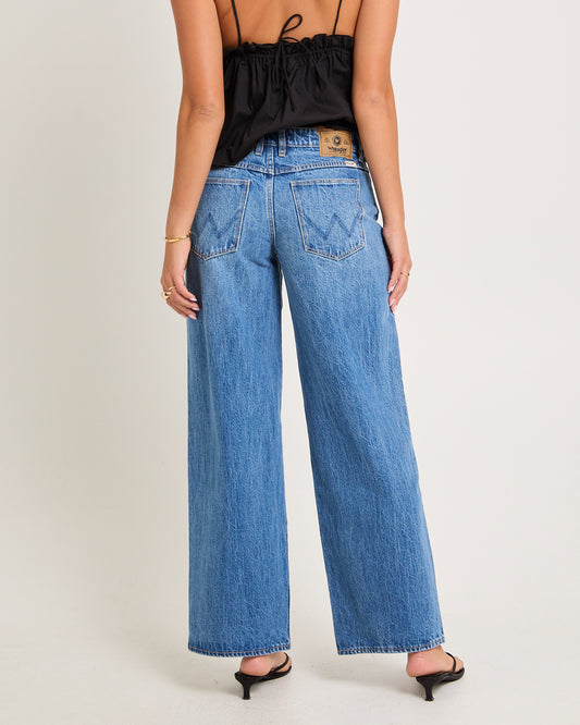 Low Farrah Baggy Denim Jeans Blue River MID DAYS INDIGO