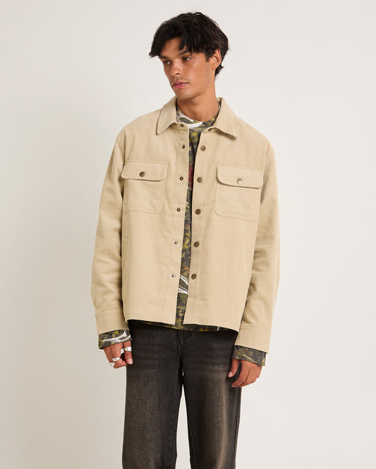 Conditions Corduroy Long Sleeve Overshirt TAUPE