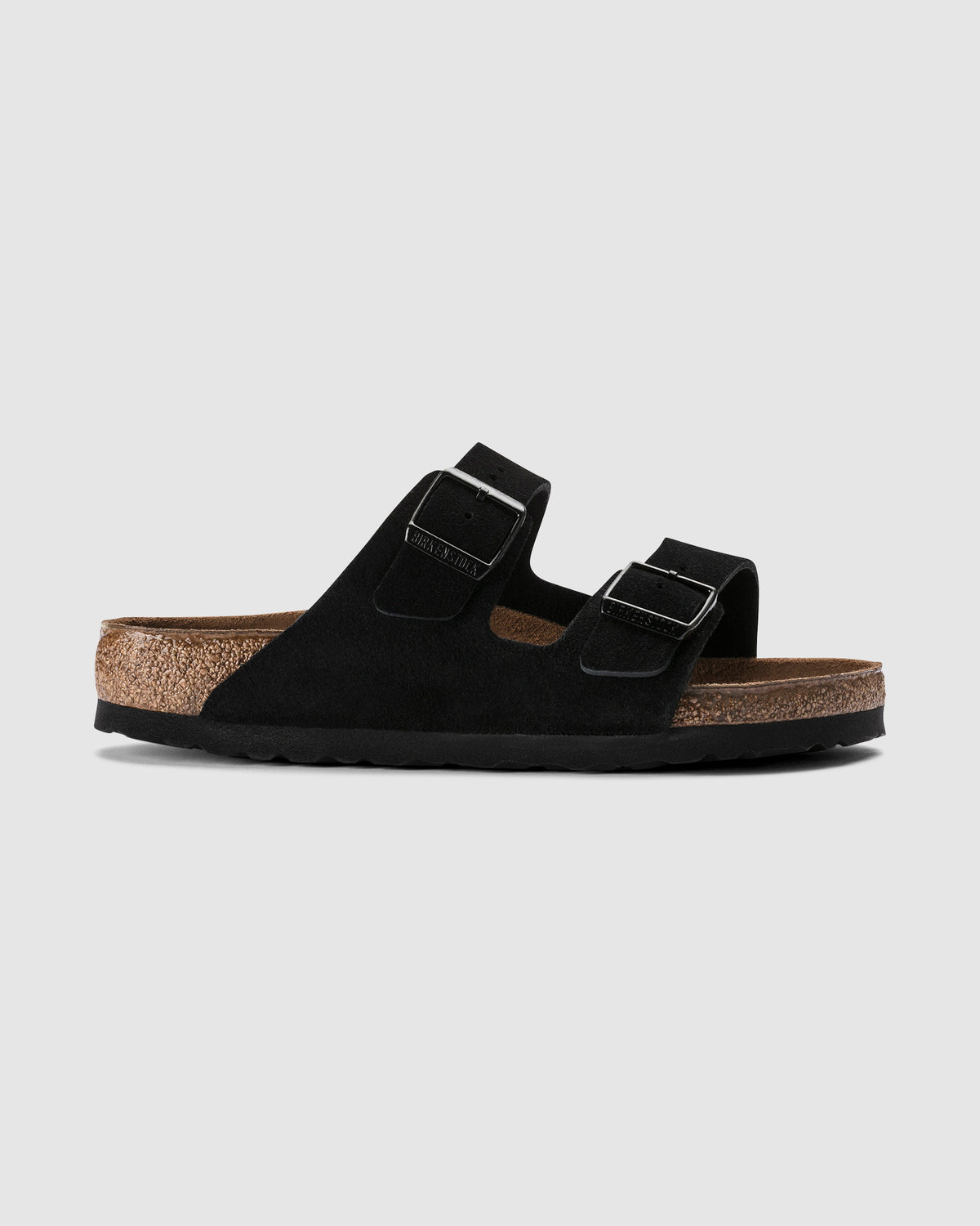 Arizona Soft Foot Bed Suede Leather Sandal BLACK
