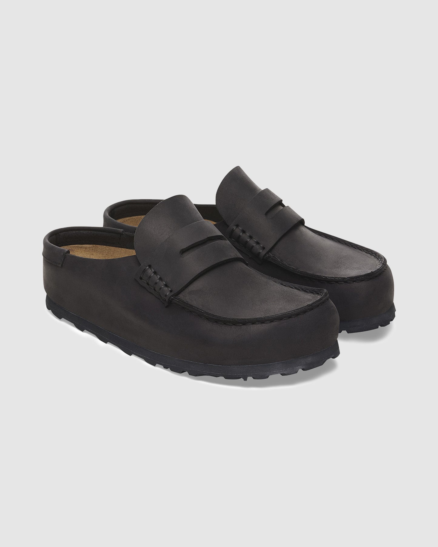 Naples Wrapped Black Oiled Leather Clog