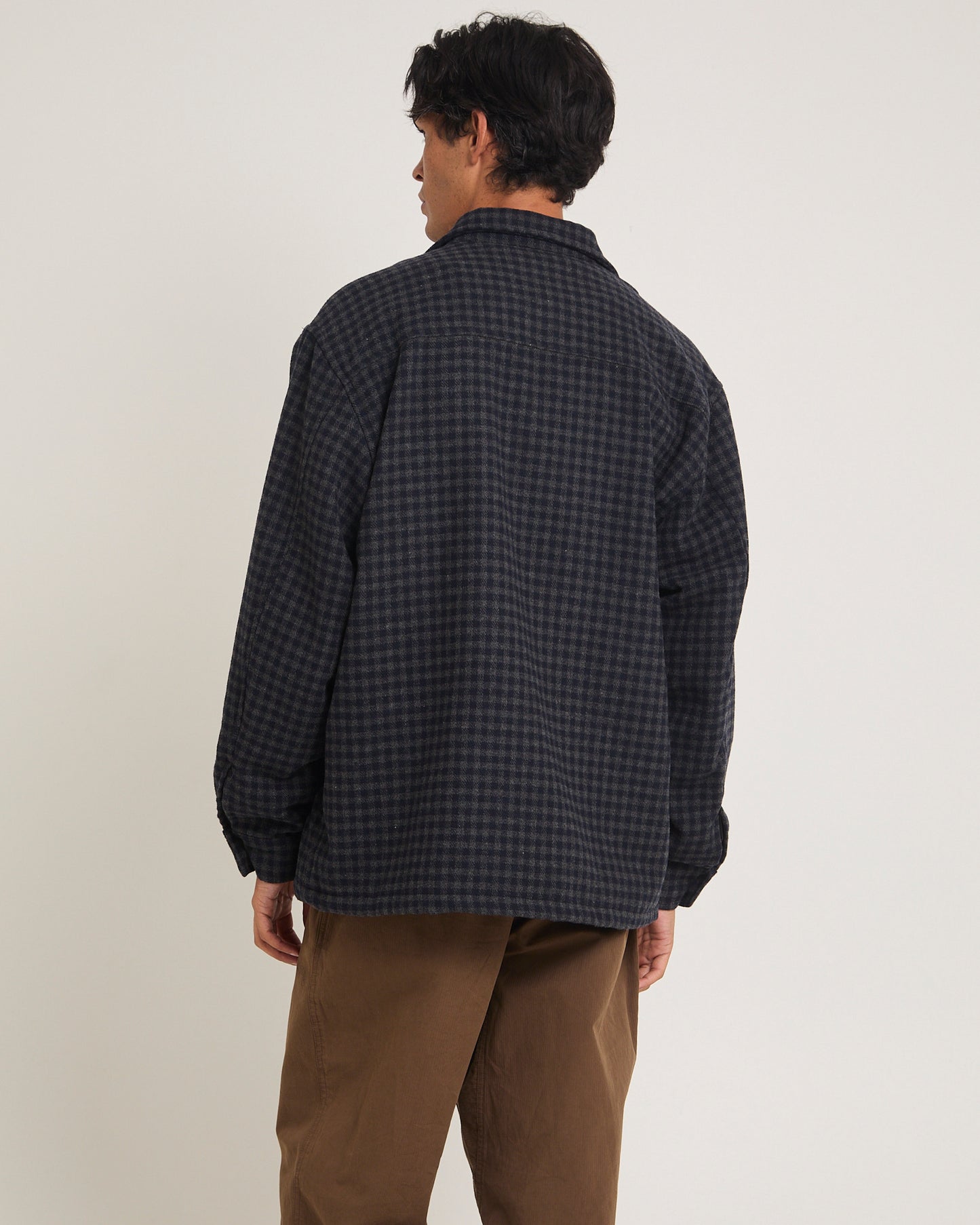 Plaid Zip Through Long Sleeve Shirt
