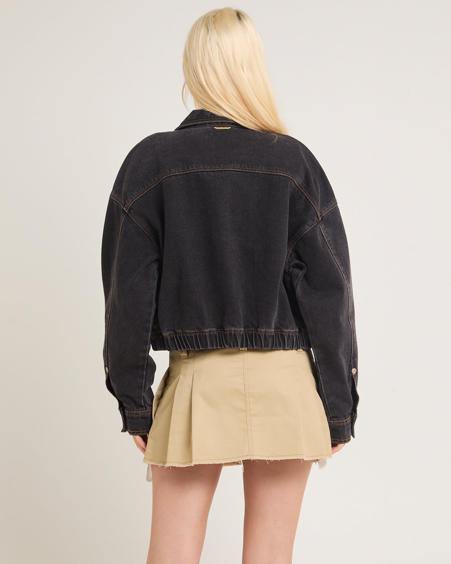 Denim Bomber Jacket Cara