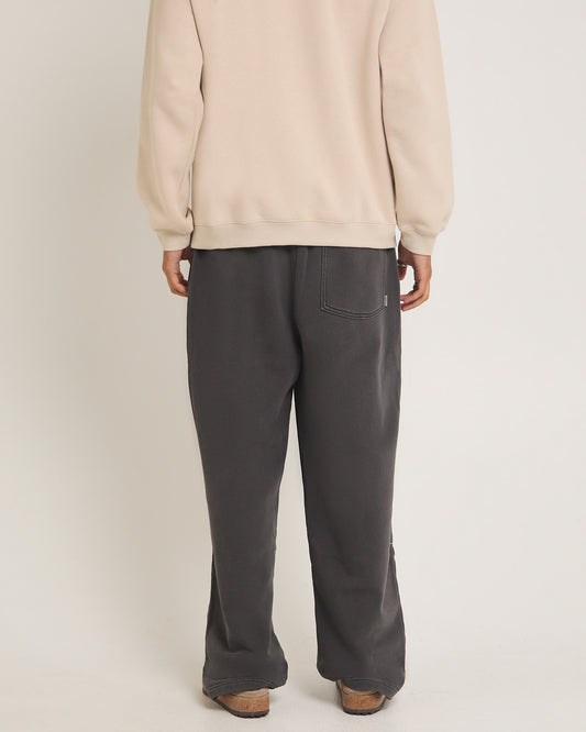 Script Straight Leg Track Pants WASHED BLACK
