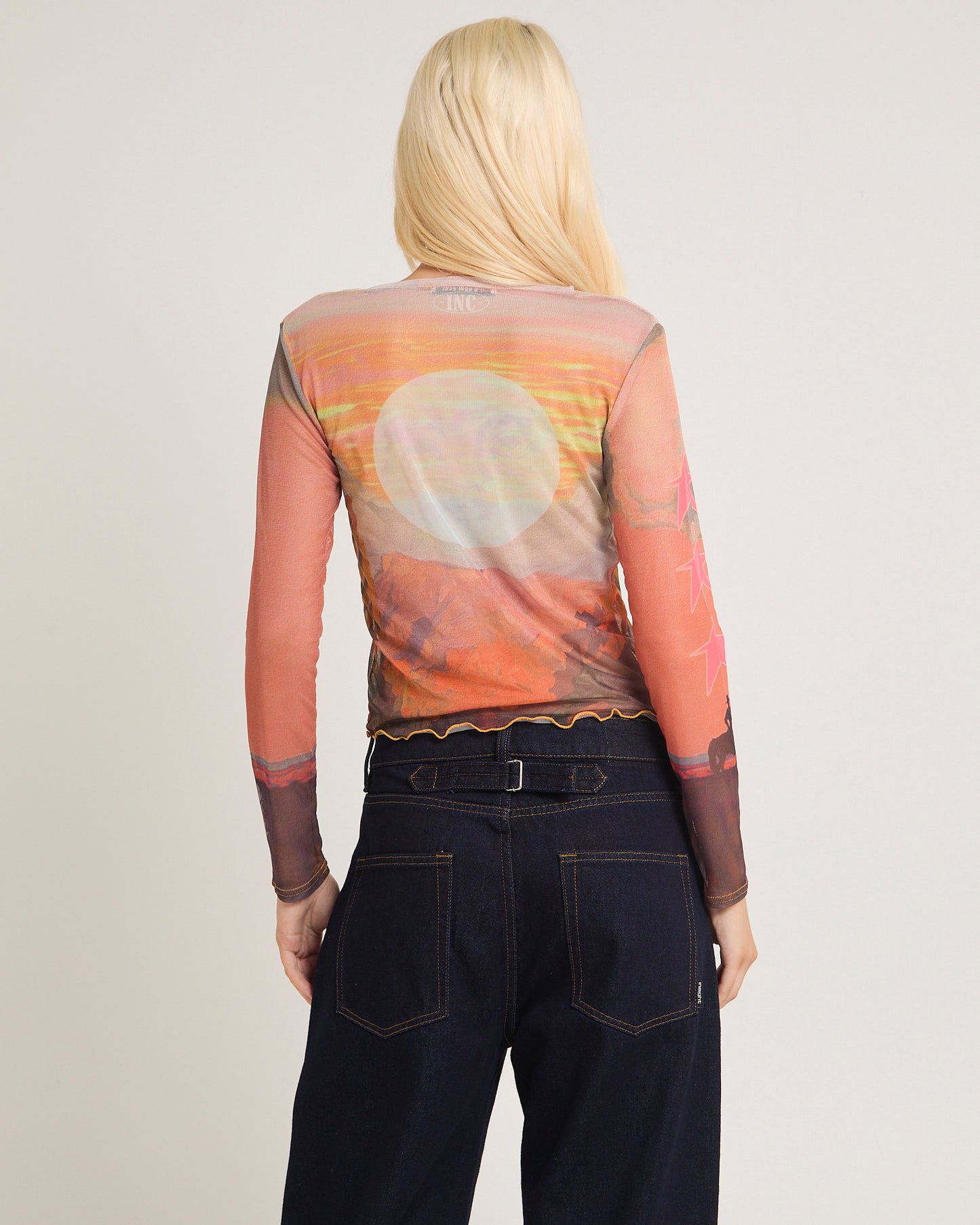 The Mesh Crop Long Sleeve Top