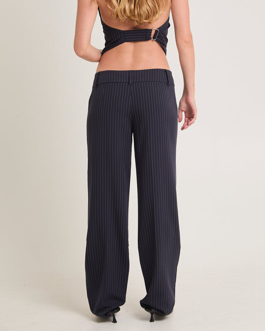 Jaylee Low Rise Pants NAVY PINSTRIPE