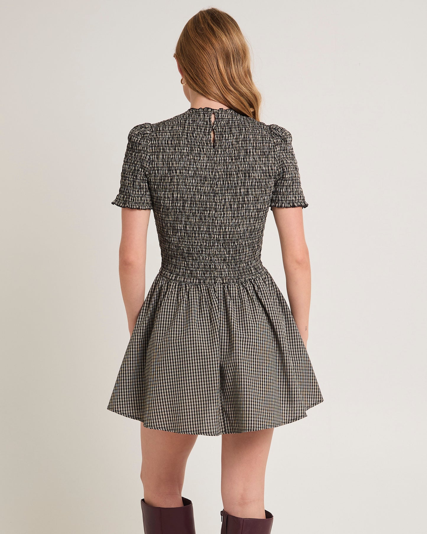 Bonnie Shirred Bubble Mini Dress