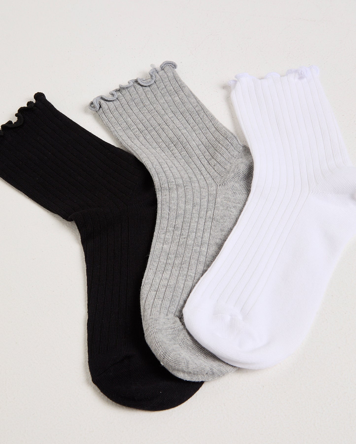 Frill Ribbed Socks 3 Pack