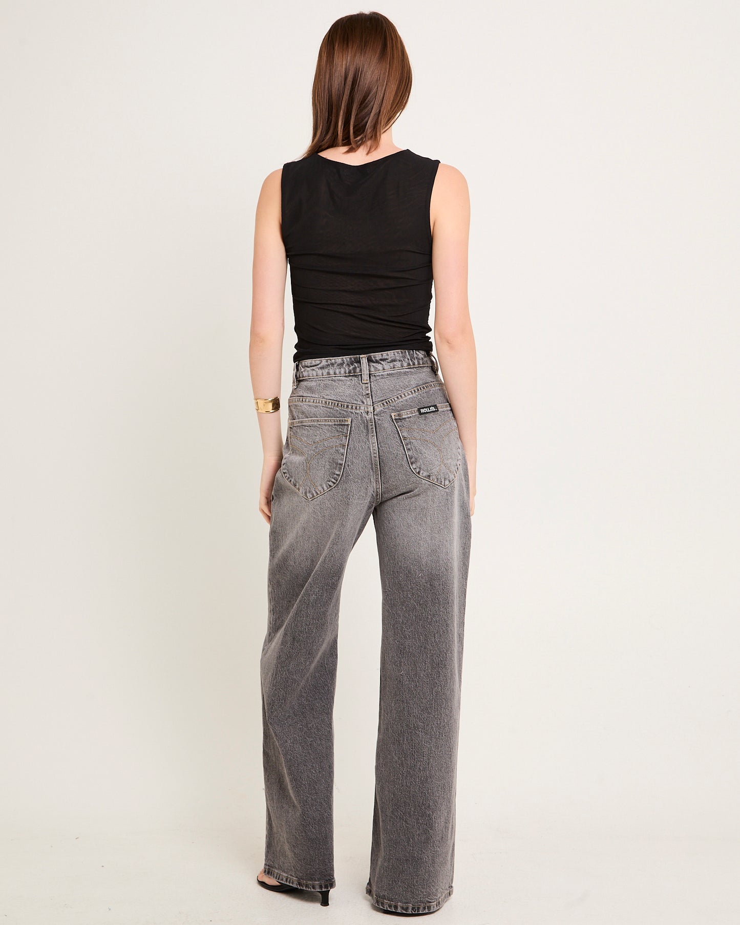 Studio Flare Denim Jeans Black Stone