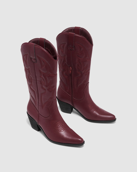 Clayton Cowboy Boots Bordeuax