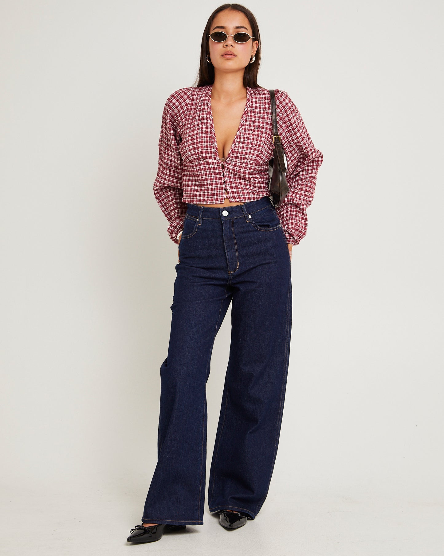 Base Seersucker Long Sleeve Top