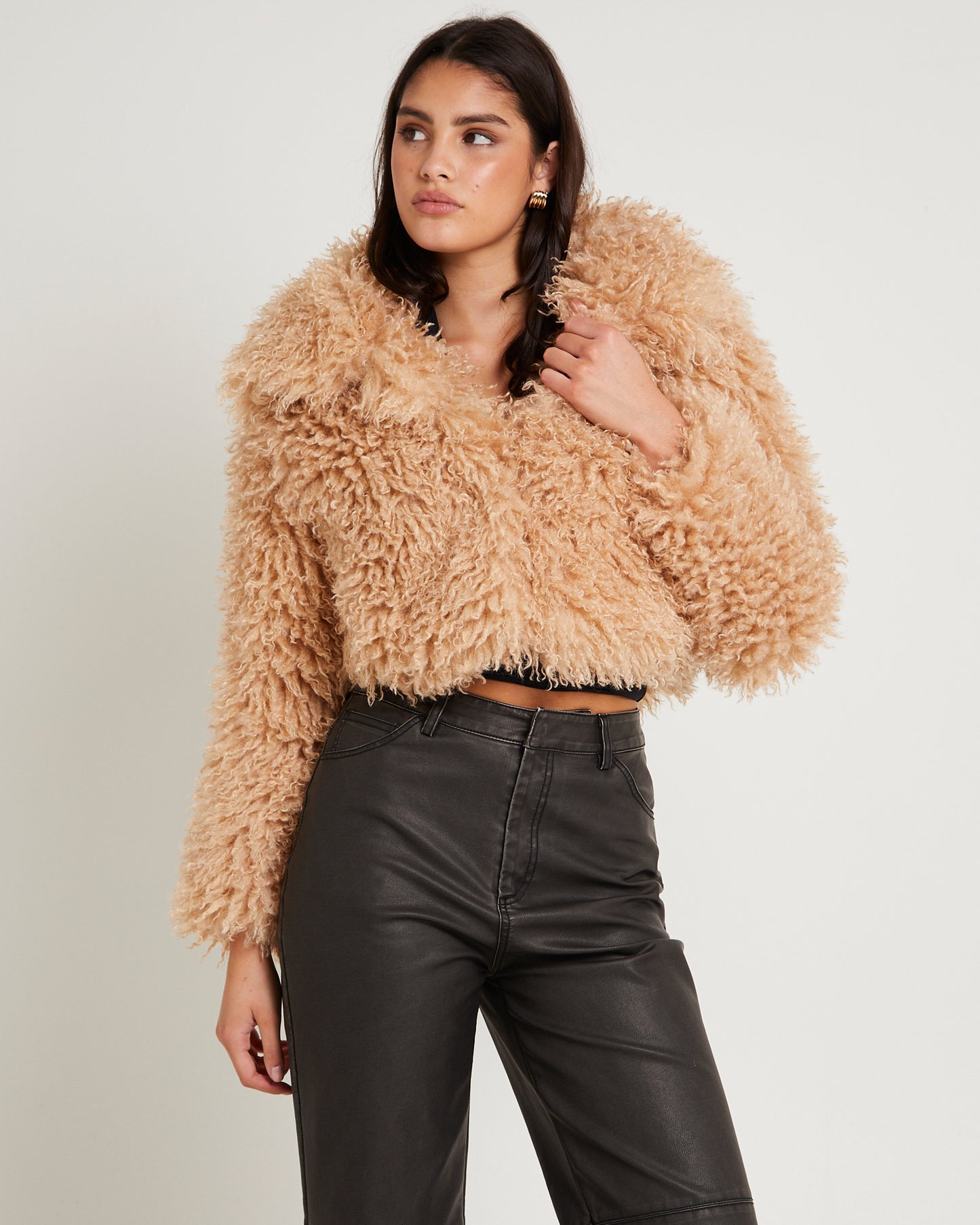 Cornelia Cropped Faux Fur Jacket