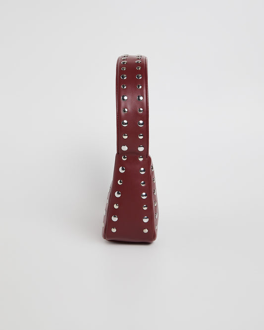 Studded Box Shoulder Bag CHERRY PU
