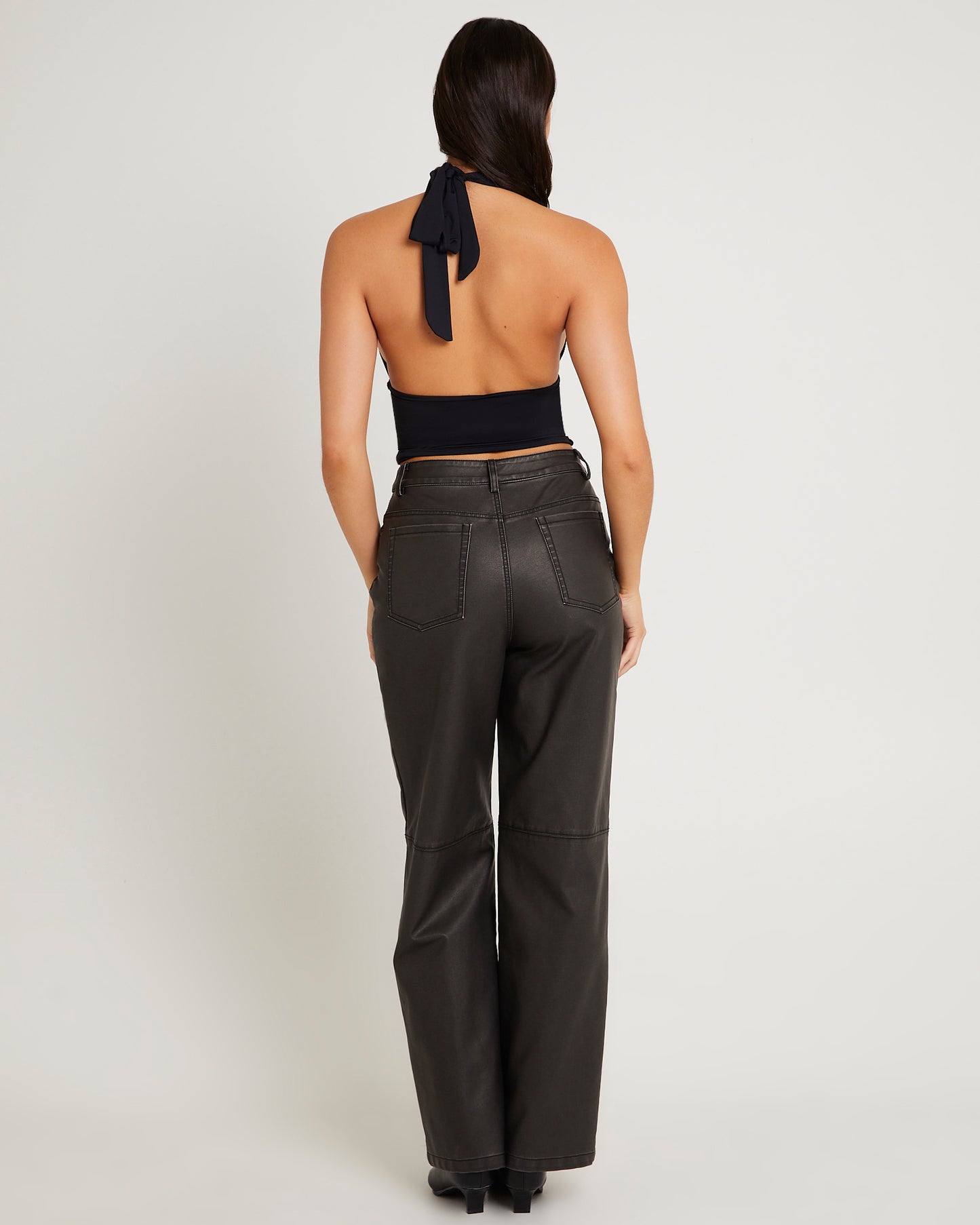 Esme Leather Look Straight Pants