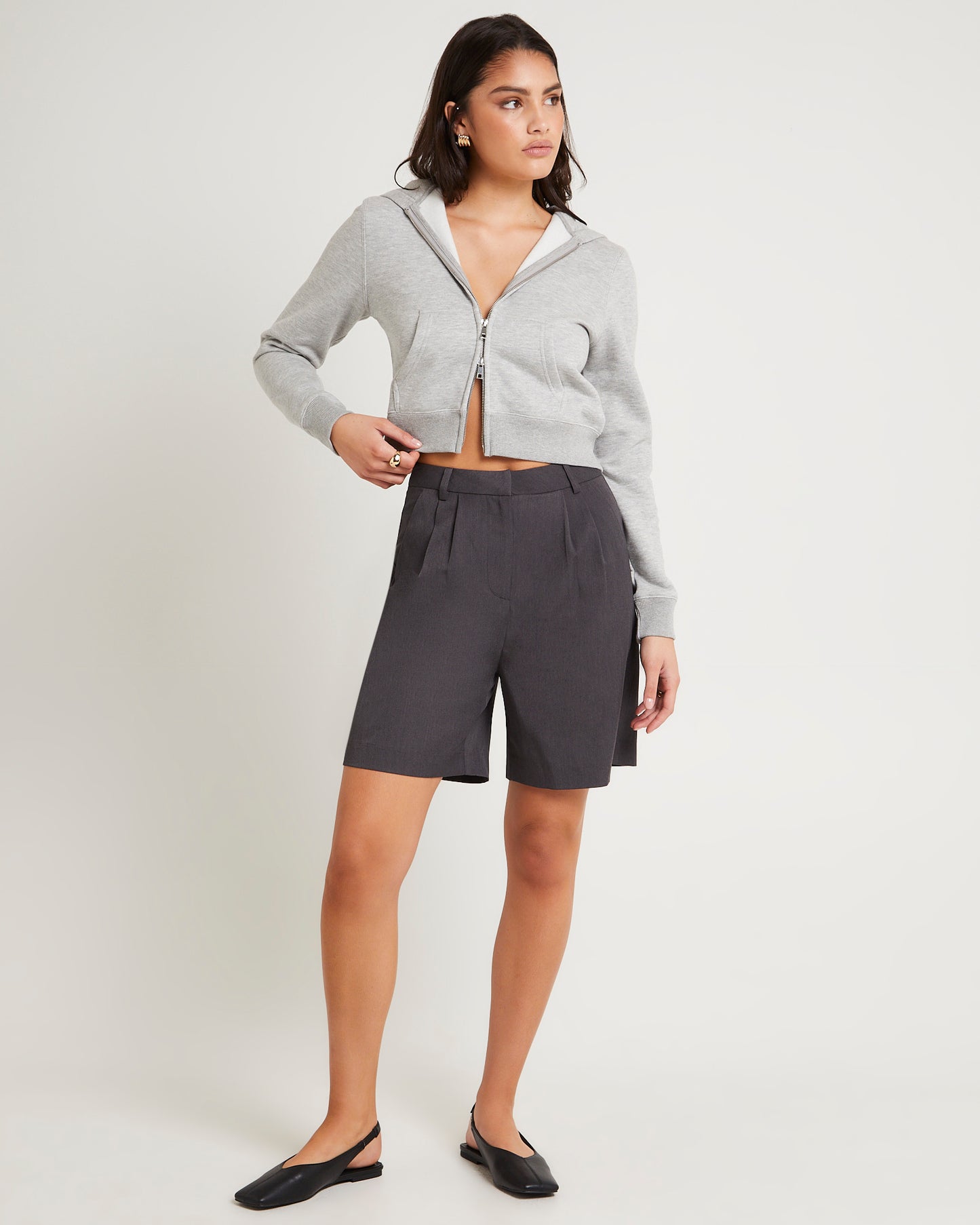 Nalo Cropped Fleece Hoodie