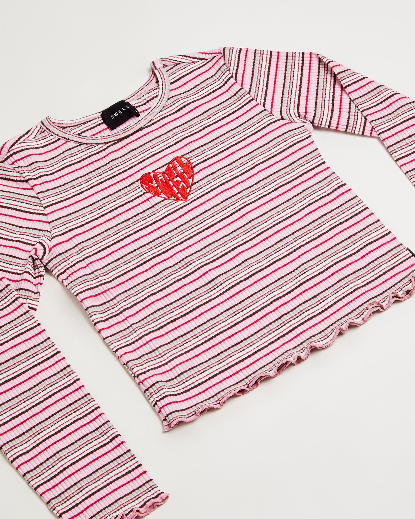 Charlotte Striped Ribbed Long Sleeve Shirt