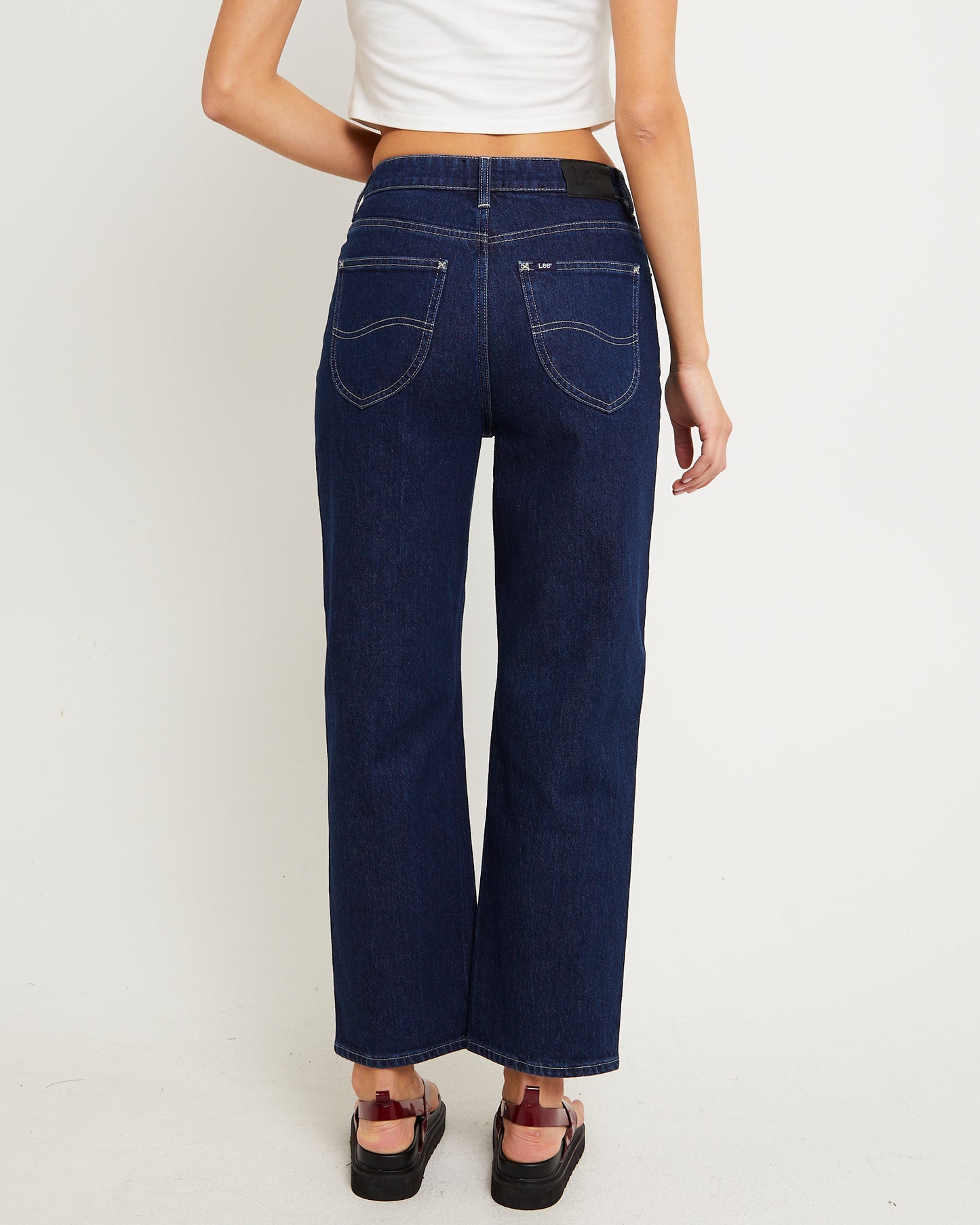 High Straight Crop Denim Jeans