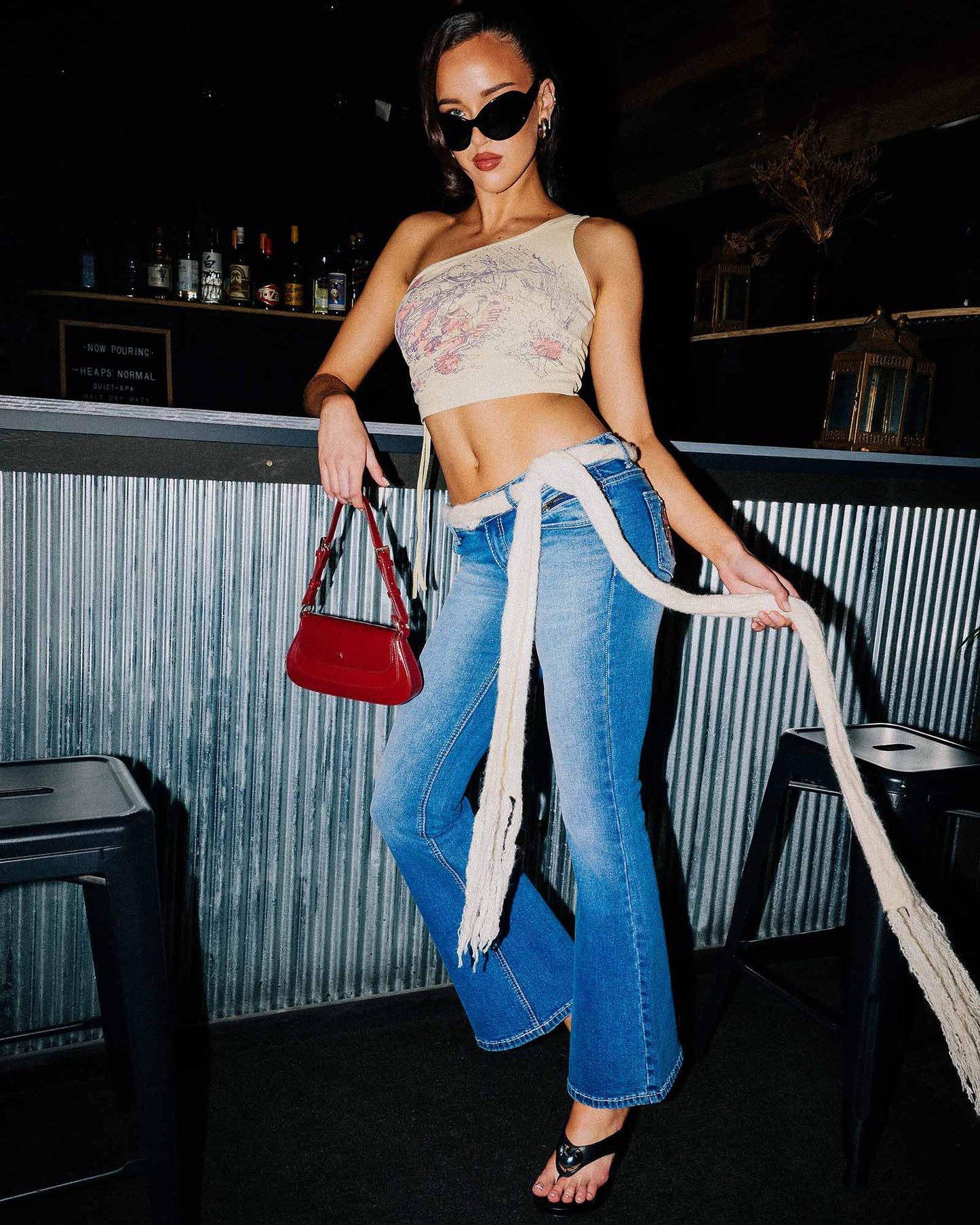 Y2K Low Flare Bedazzle Denim Jeans