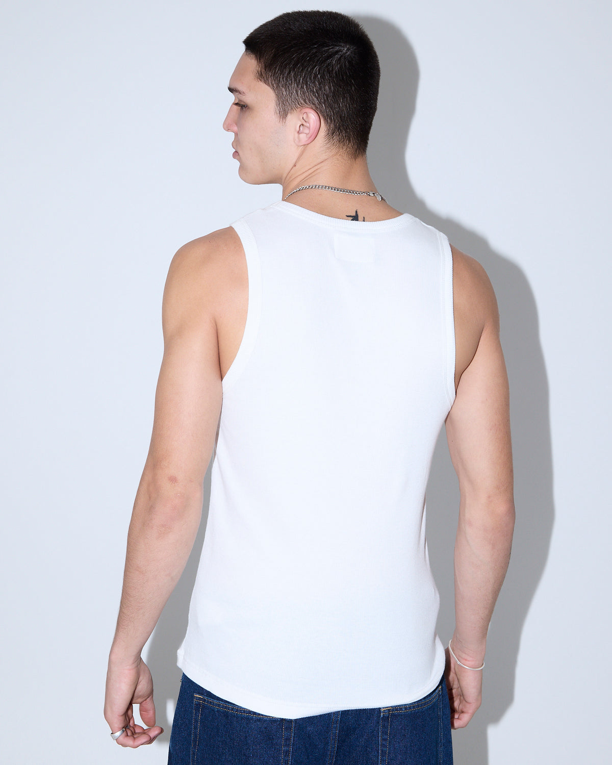 Ribbed Singlet WHITE