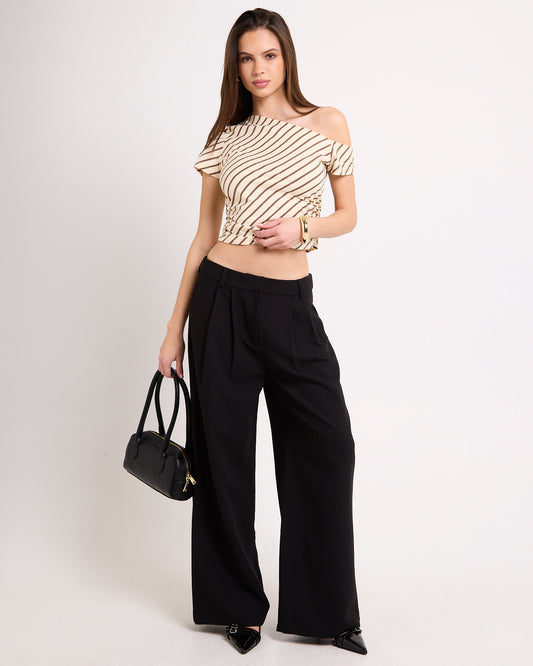 Emory Low Rise Tailored Pants BLACK