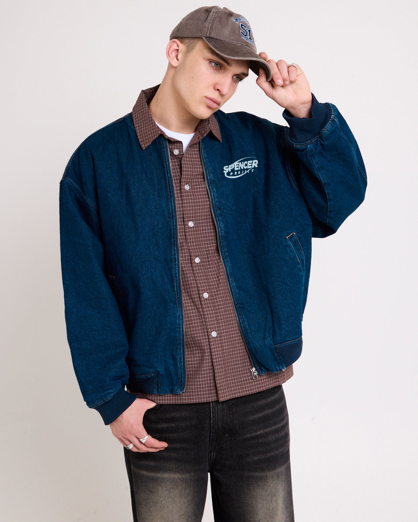 Raven Denim Bomber Jacket