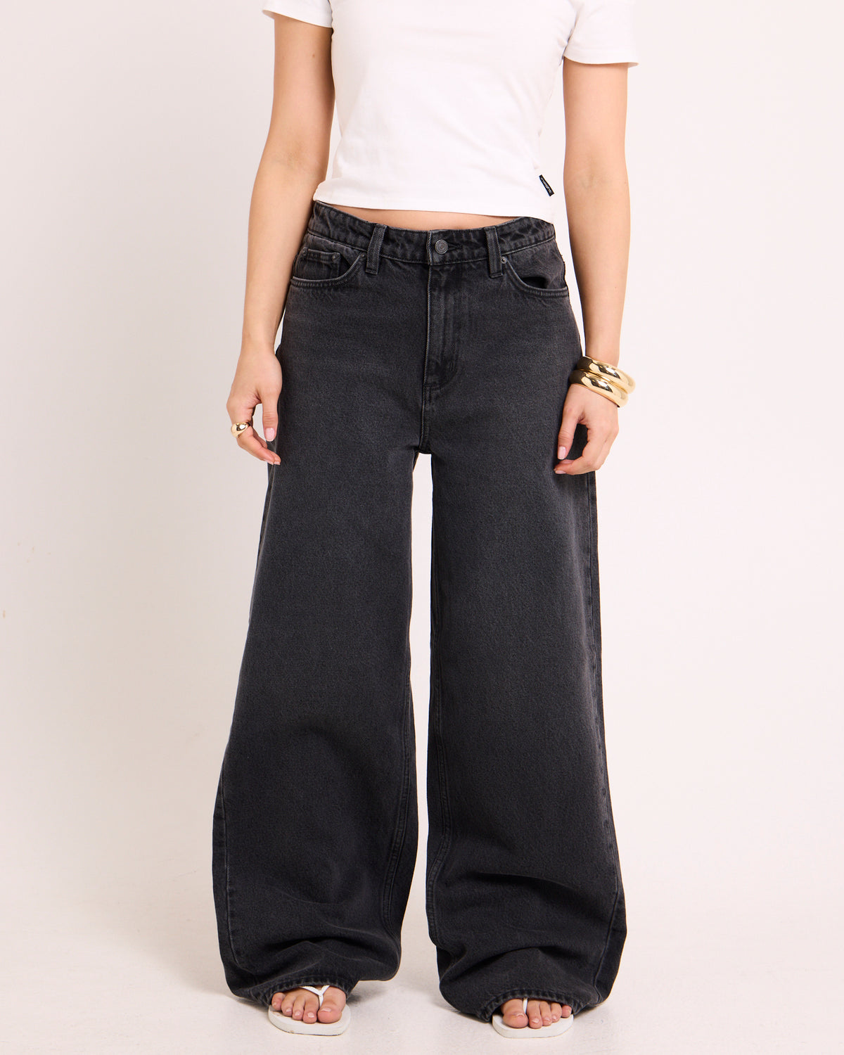 Mid Slouch Relaxed Denim Jeans Basalt BASALT