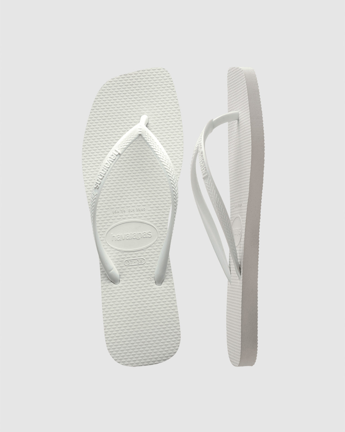 Slim Square Flip Flops WHITE