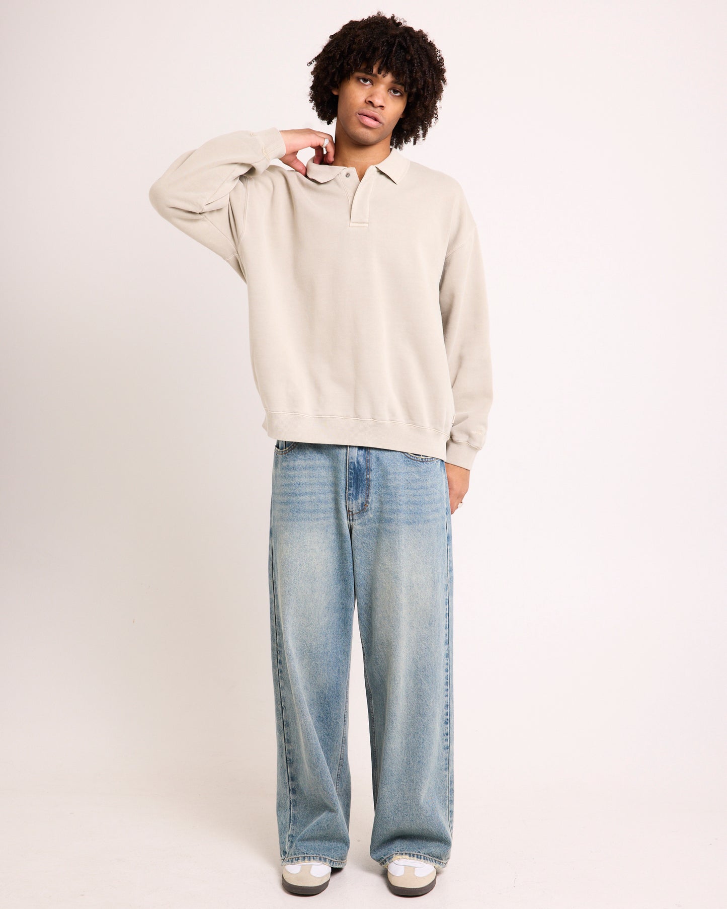 Script Fleece Polo Shirt