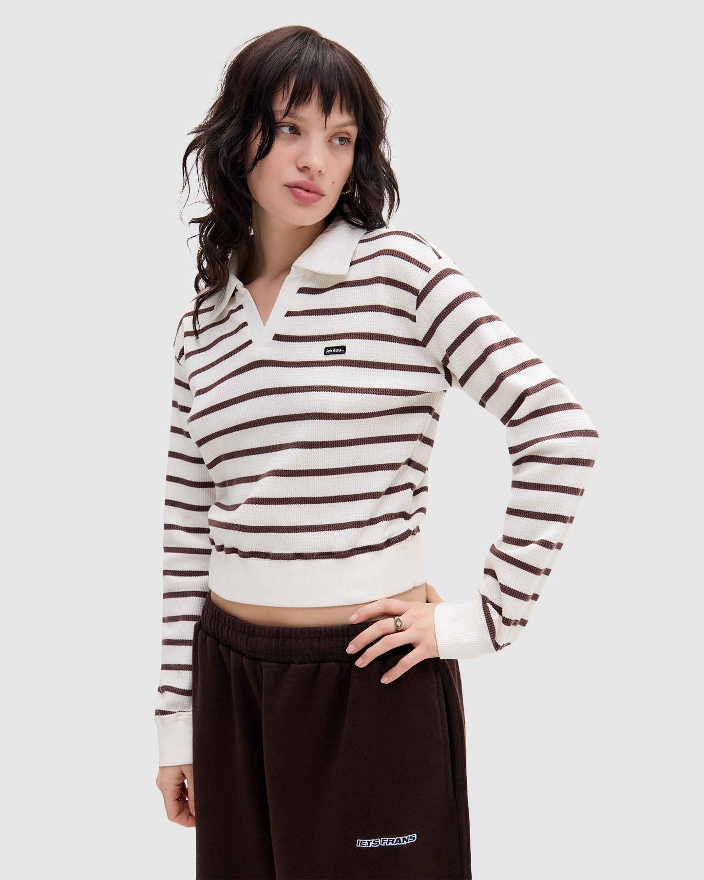 Waffle Shrunken Stripe Rugby Shirt