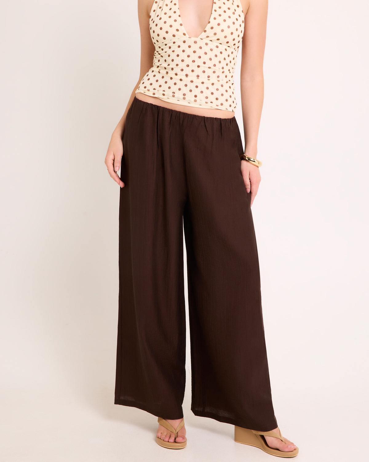 Skye Wide Leg Pants CHOCOLATE