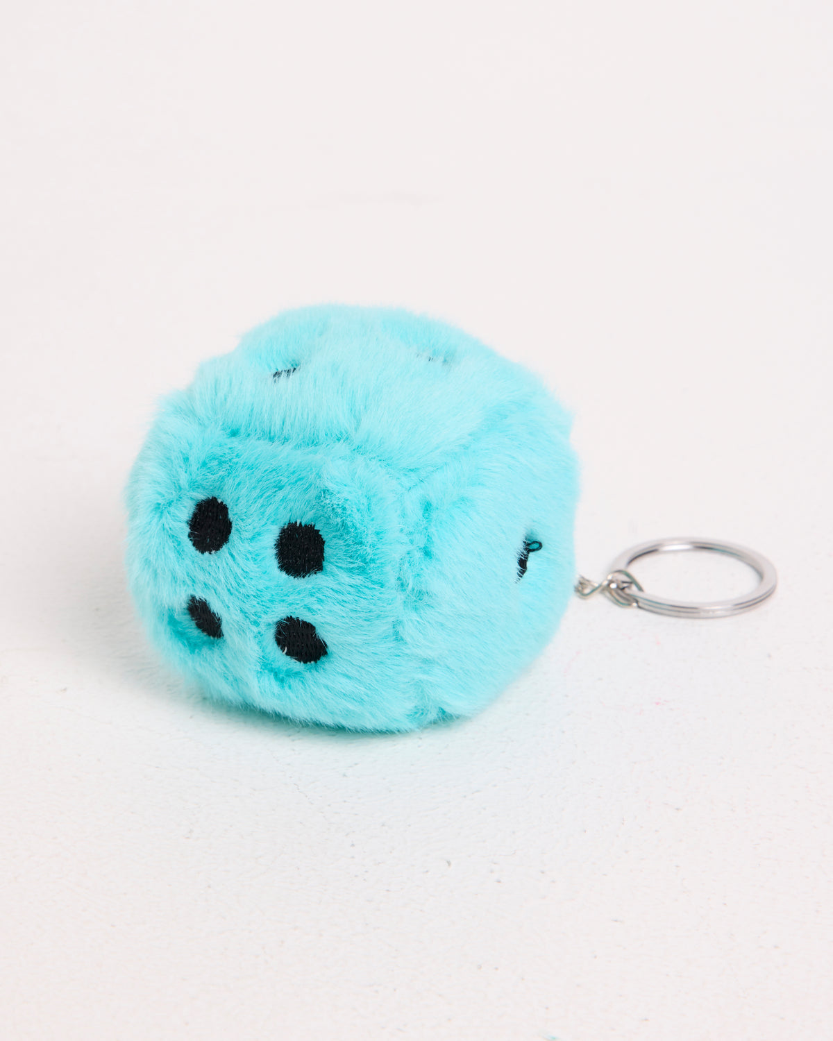 Fuzzy Dice Key Chain AQUA