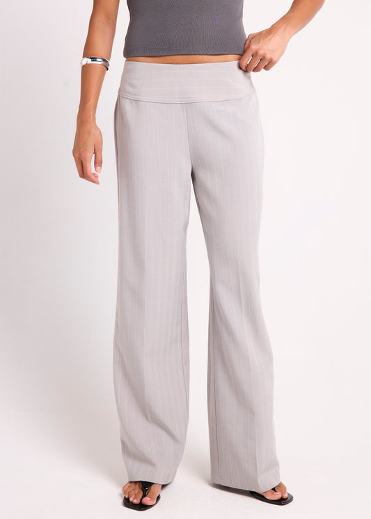 April Wide Waisted Pants GREY STRIPE