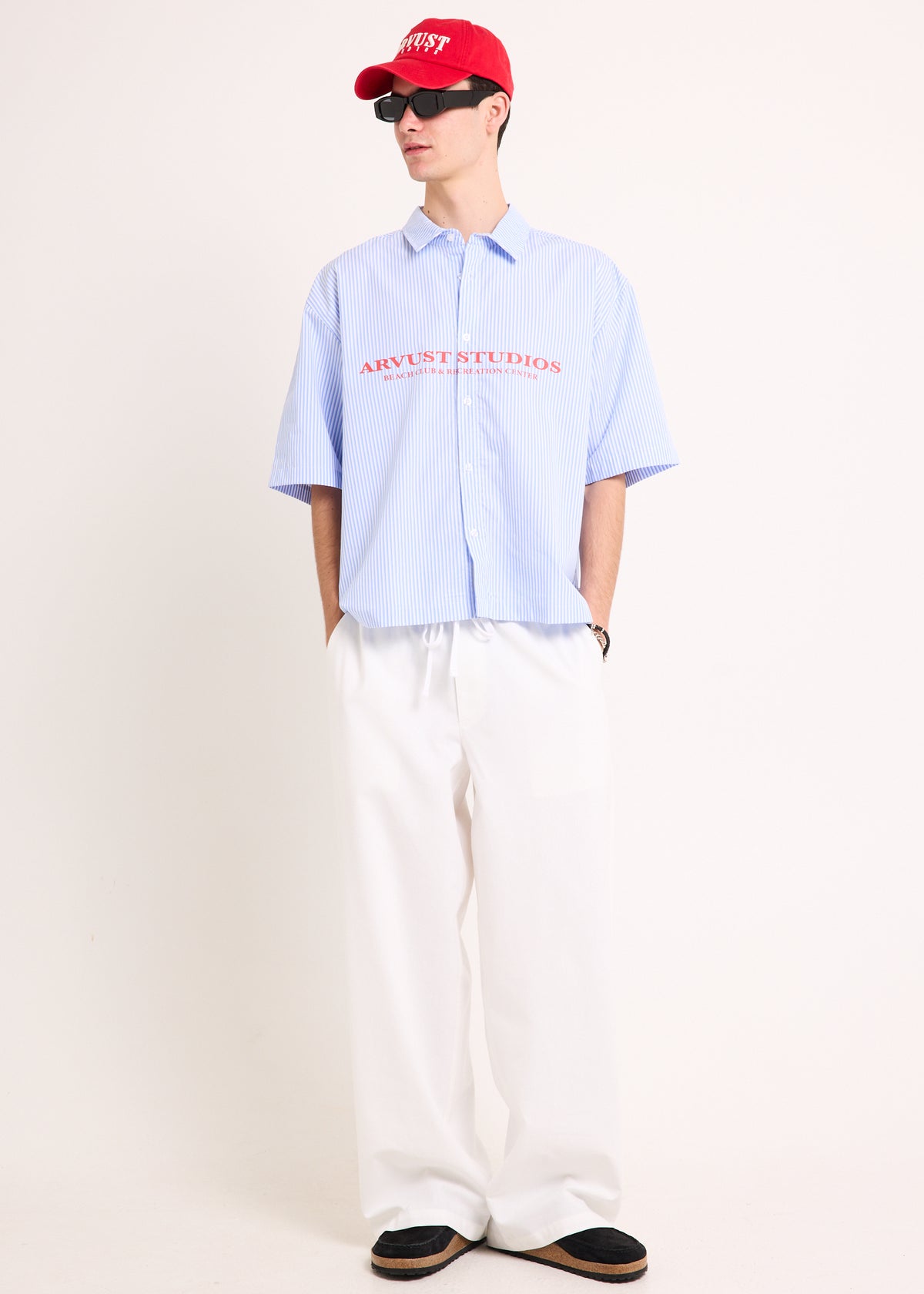 Everyday Cropped Short Sleeve Shirt BLUE