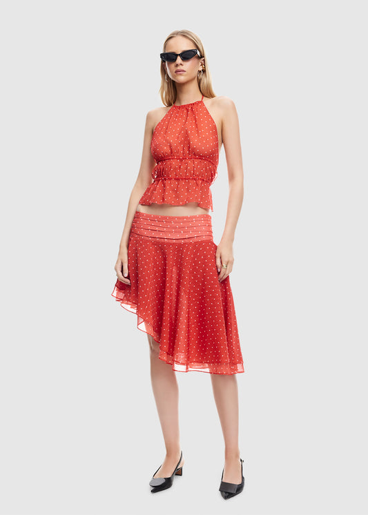 Legacy Halter Top TOMATO POLKA
