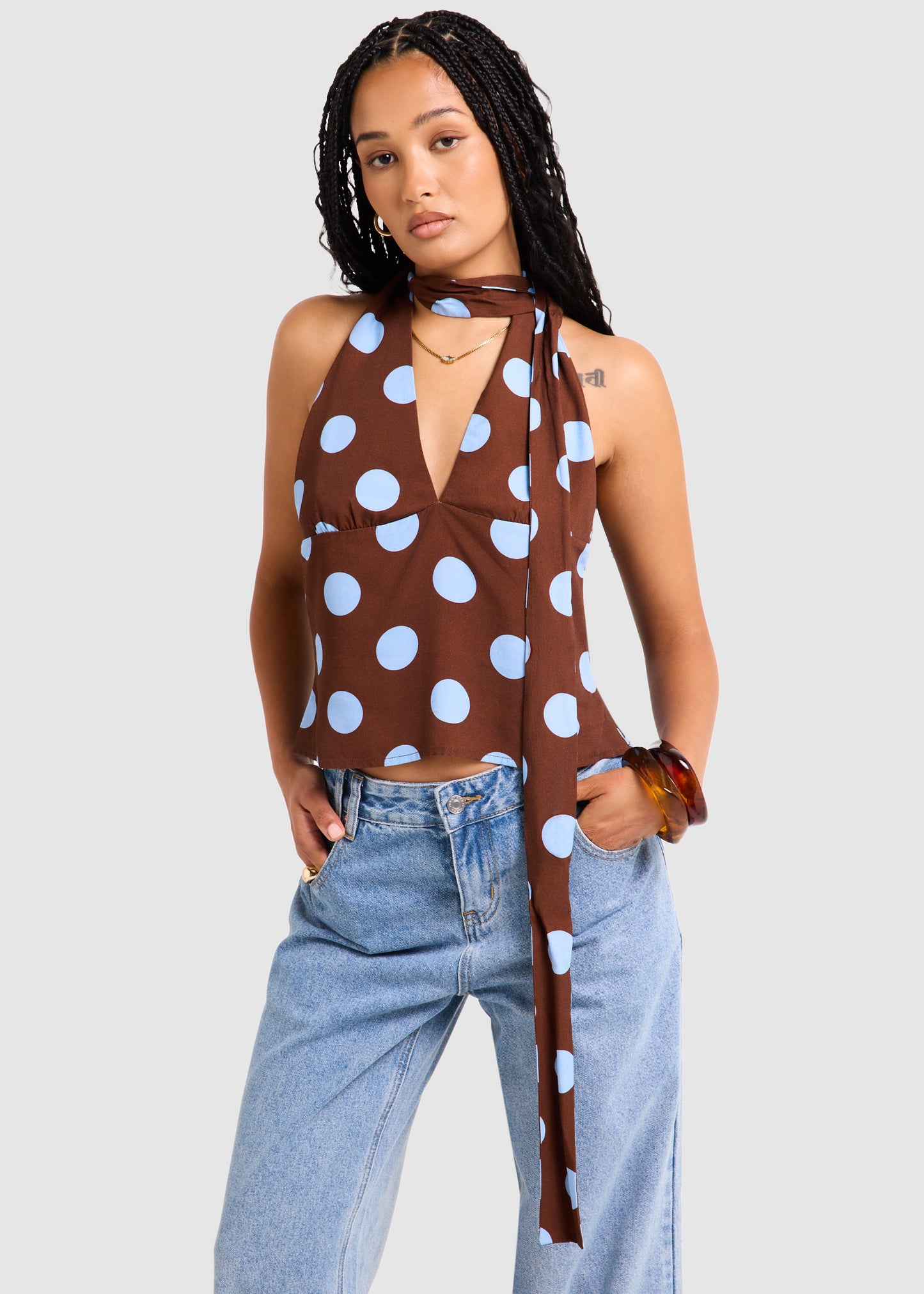 Maya Halter Scarf Top
