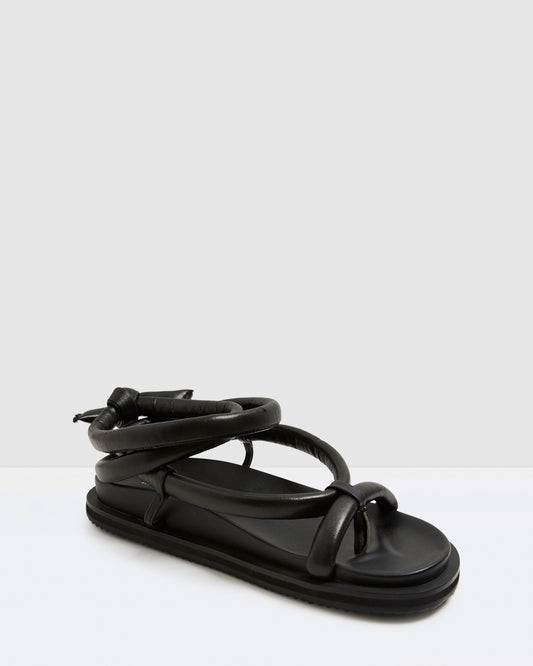 Soki Leather Sandals Black BLACK