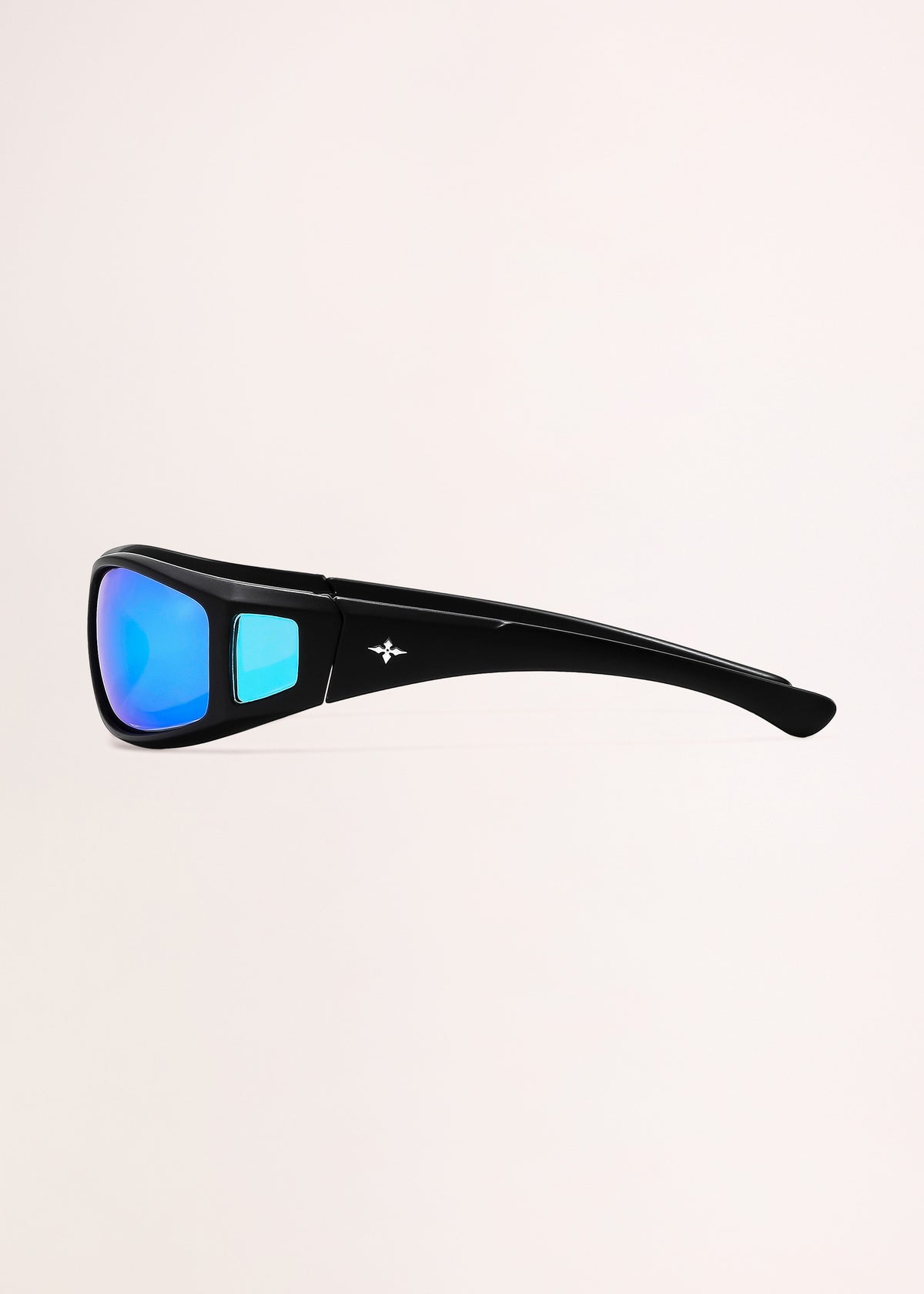 Dragster Sunglass MATTE BLACK / BLUE REFLECTIVE POLARISED
