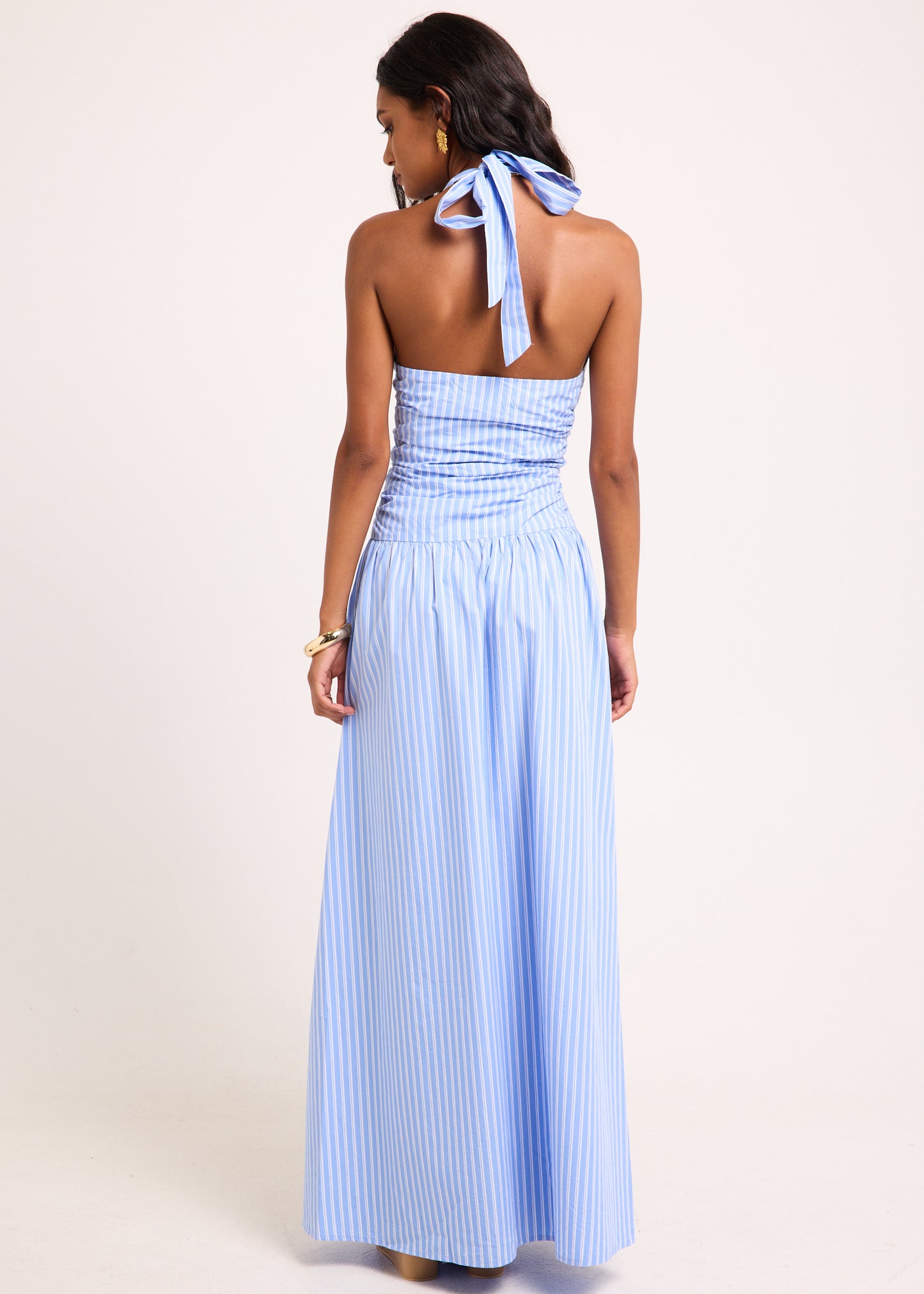 Alex Plunge Striped Maxi Dress