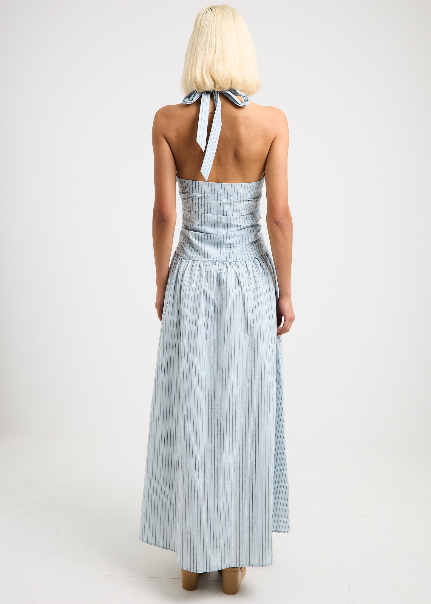 Alex Plunge Striped Maxi Dress