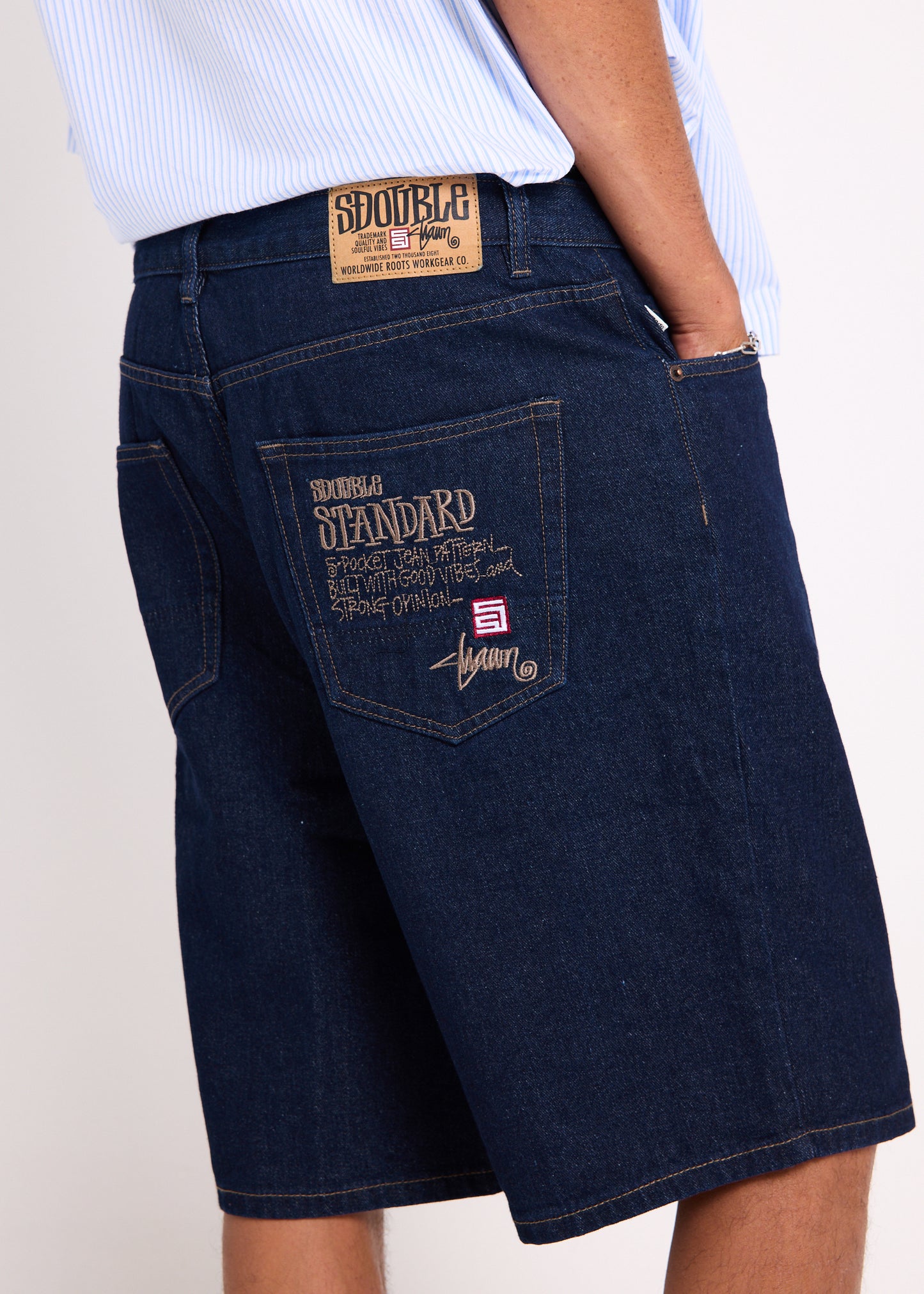 EMB 5-Pocket Denim Shorts