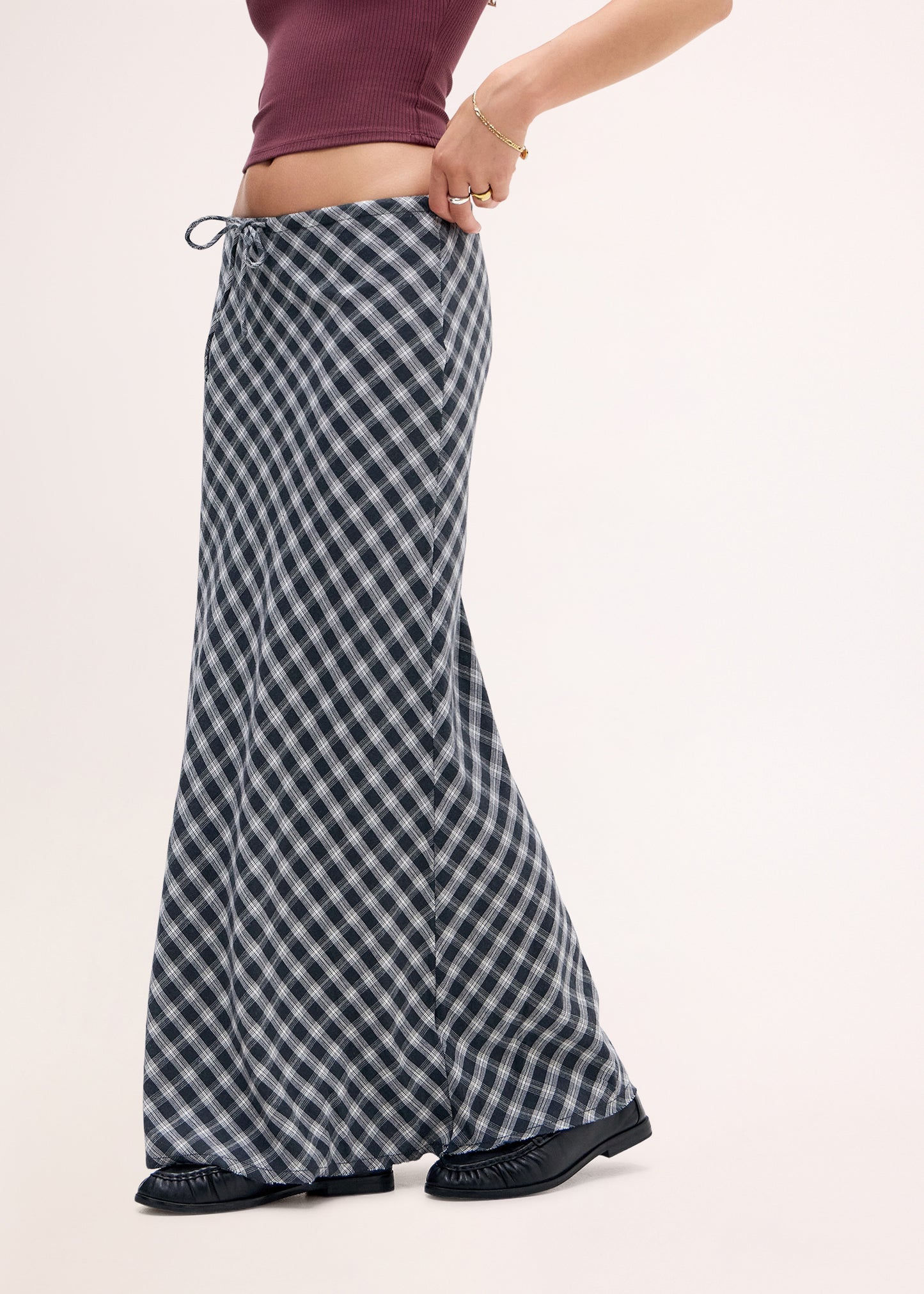 BDG Check Maxi Skirt