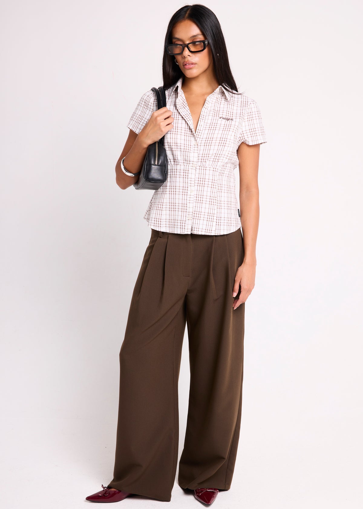 Emory Low Rise Tailored Pants CHOCOLATE